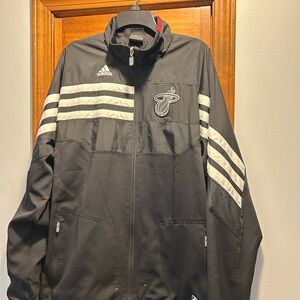 Adidas Black and White Miami Heat Windbreaker